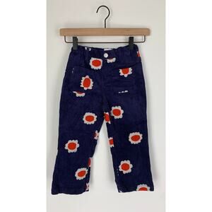 Gorman Playground Kids Navy Blossom Buds Embroidered Pants Size 5-6 NWT Corduroy